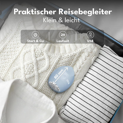 Mini Fusselentferner mit Ersatzklingen & Reinigungspinsel, Blau - 400mah