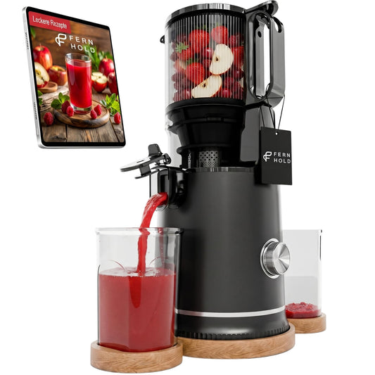 Slow Juicer mit XXL-Einfüllschacht, Schwarze