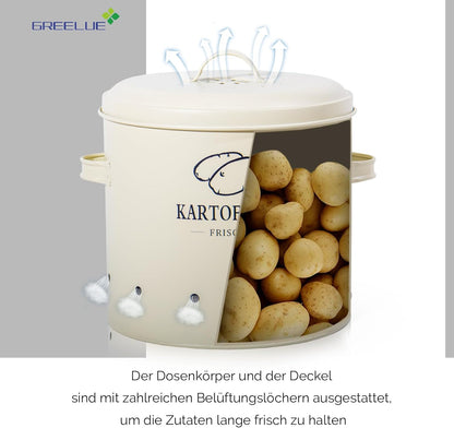 3er-Set Kartoffel-, Knoblauch- & Zwiebel-Aufbewahrungsbox, SET01-Beige