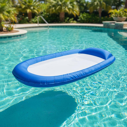 Aufblasbare Wasserhängematte mit Netz, Blau