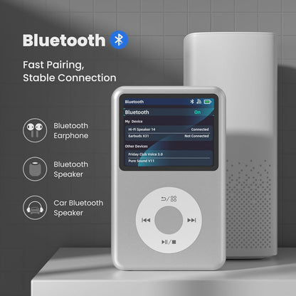 MP3-Player mit Bluetooth und Touch Wheel-Steuerung, silber