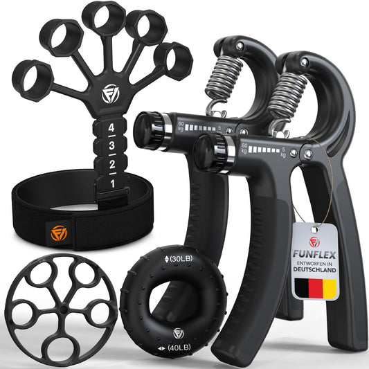 5-teiliges Handtrainer-Set, Schwarz 5er Set