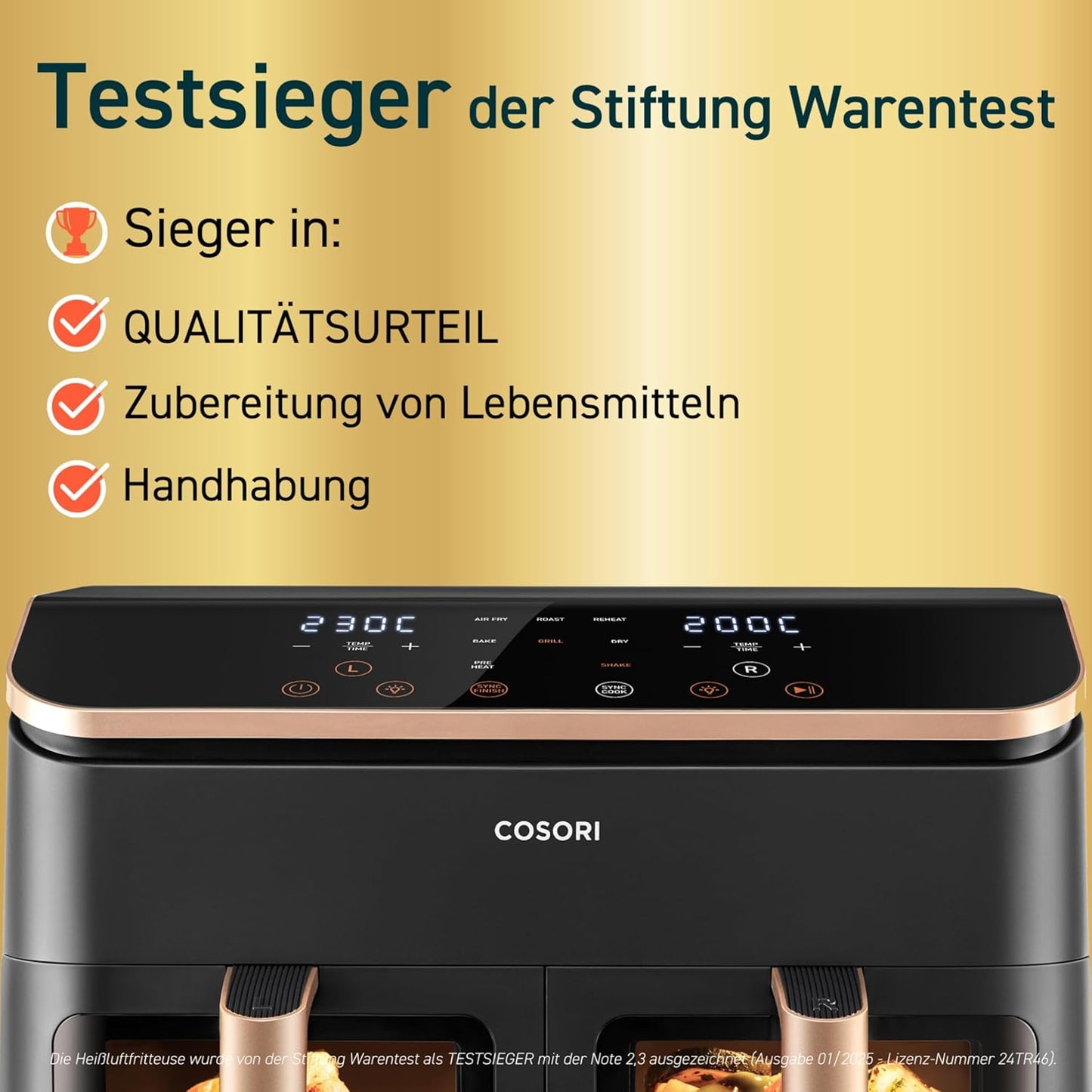 Heissluftfritteuse, 8.5L Gold