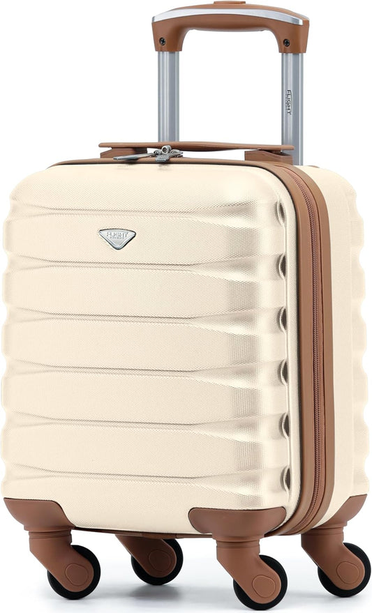 Leichter Handgepäckkoffer, 40x30x20cm Creme/Braun