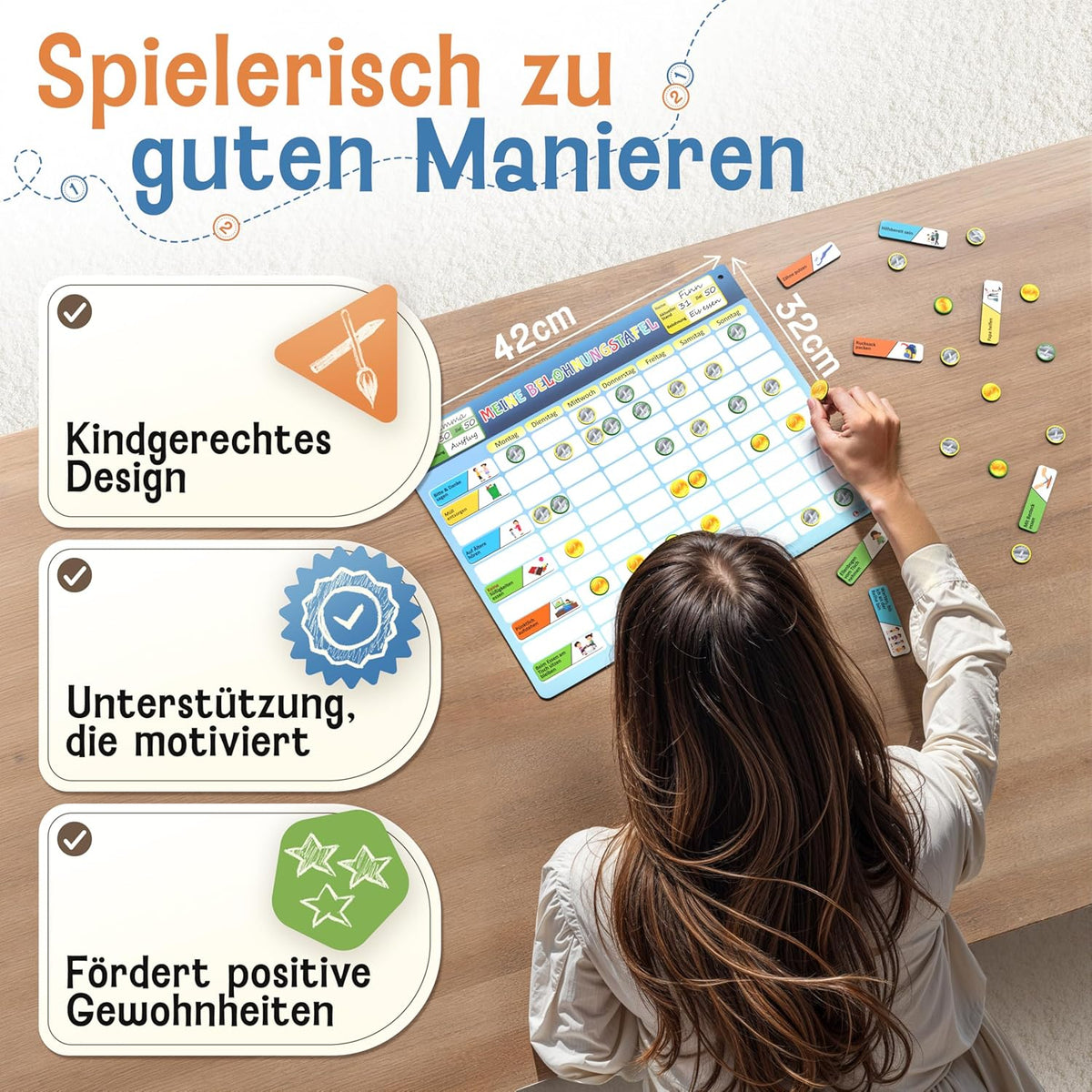 Belohnungstafel, Aufgabenplaner und Magnettafel Kinder, Klassisch Belohnungstafel