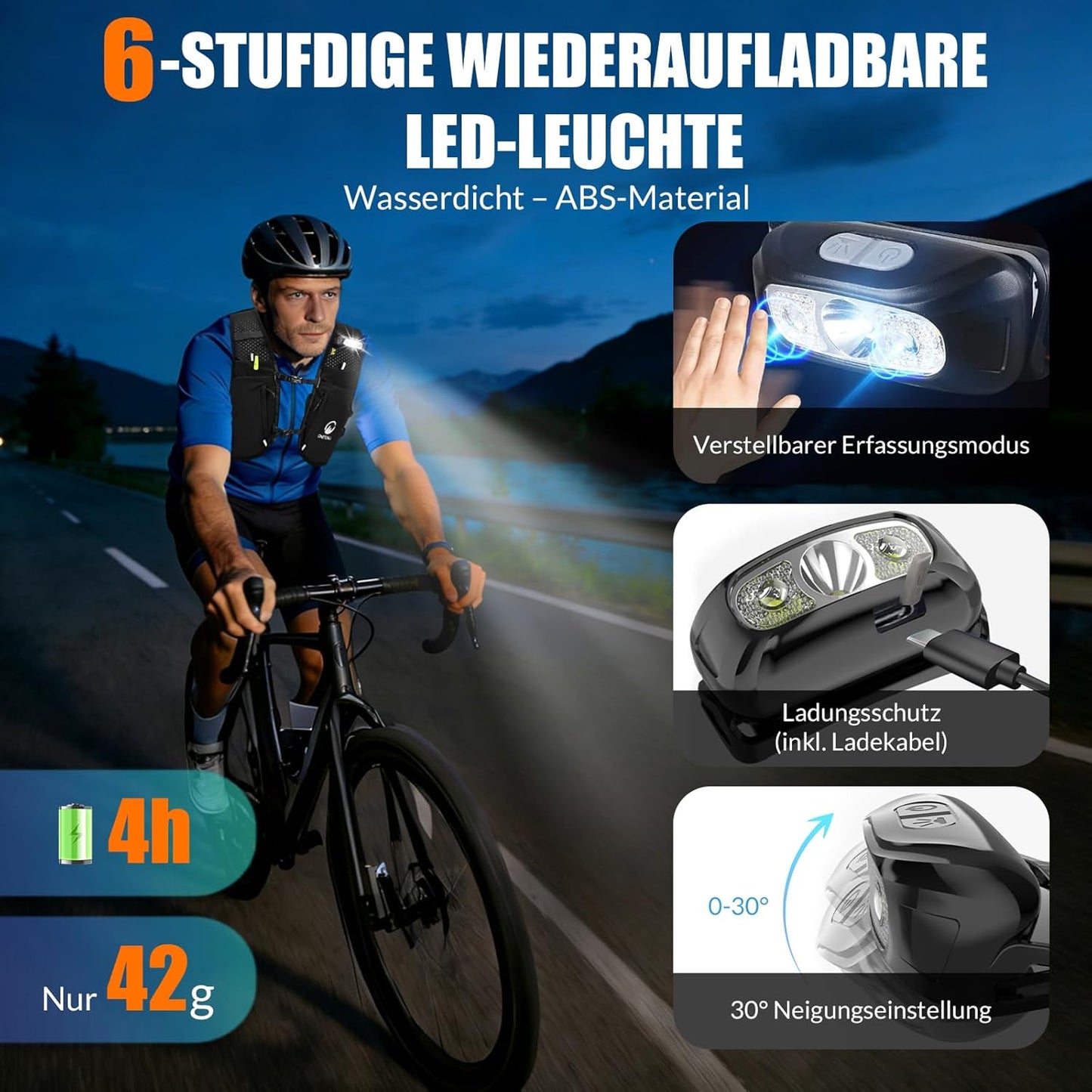 Trinkrucksack mit 2 faltbaren Trinkflaschen, schwarz +2 Trinkflaschen