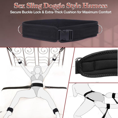 Bondage Bettfessel-Set, Schwarz
