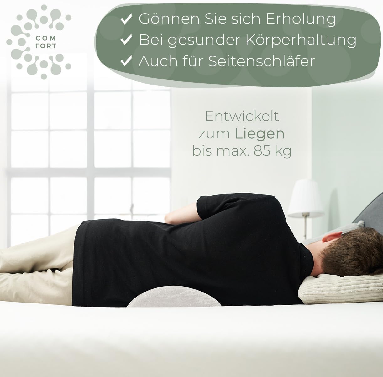 Ergonomisches Lendenwirbelkissen für Bett & Sofa, Weiss