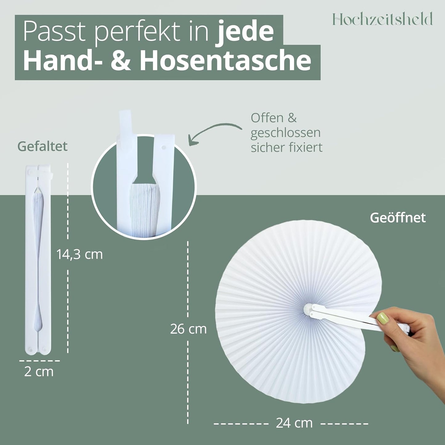 Runde Fächer für Hochzeit, 50 Stück, 50 Stück Runde Handfächer