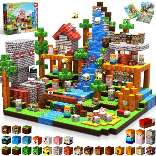 Magnetische Bausteine, Grasland und Tiere