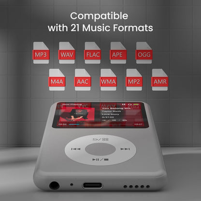 MP3-Player mit Bluetooth und Touch Wheel-Steuerung, silber