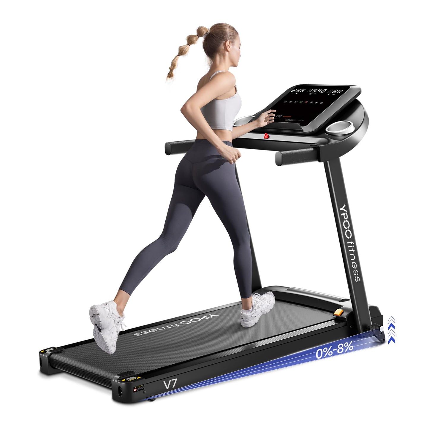 Klappbares Laufband mit Steigung und LED-Anzeige, Klassische-Klappbar