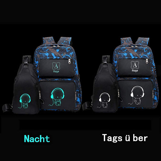 Schulthek, Schwarz/Blau BB06