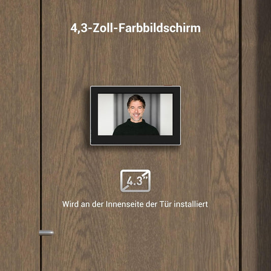 WLAN Türspion mit 4,3-Zoll-Farbbildschirm, Cp2 in Silber