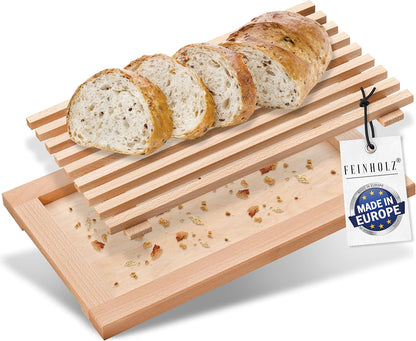 Brotschneidebrett mit Krümelfach, 40 x 25 cm