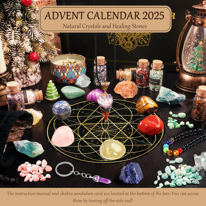 Adventskalender mit Edelsteinen und Kristallen