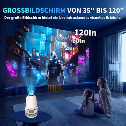 Tragbarer Mini-Beamer C2 mit 4K-Unterstützung und 5G WiFi, White