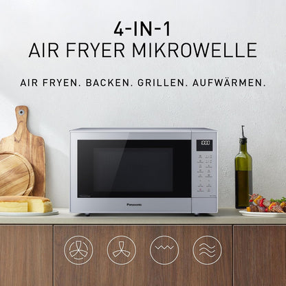 Kombimikrowelle mit Airfryer und Grillfunktion, Silber