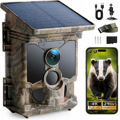 Solar-Wildkamera mit 4K-Videoaufzeichnung, Tarnfarbe
