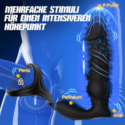 Prostata-Stimulator mit Penisring und 9 Vibrationsmodi