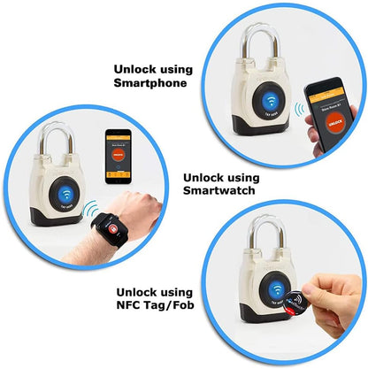 2-teiliges smart Vorhängeschloss-Set, Bluetooth + NFC, 2 Stück