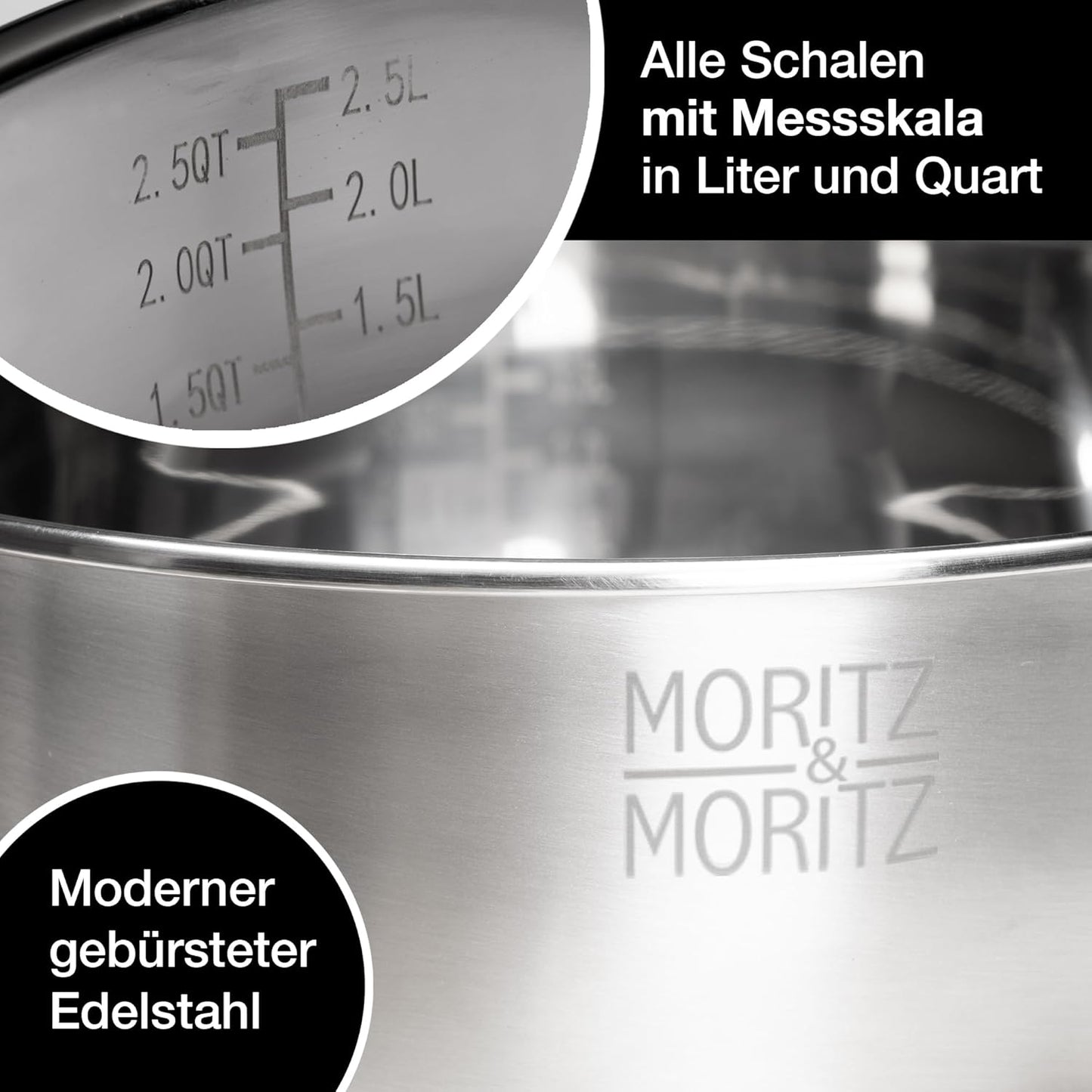 Rührschüssel-Set mit Reibeinsätzen