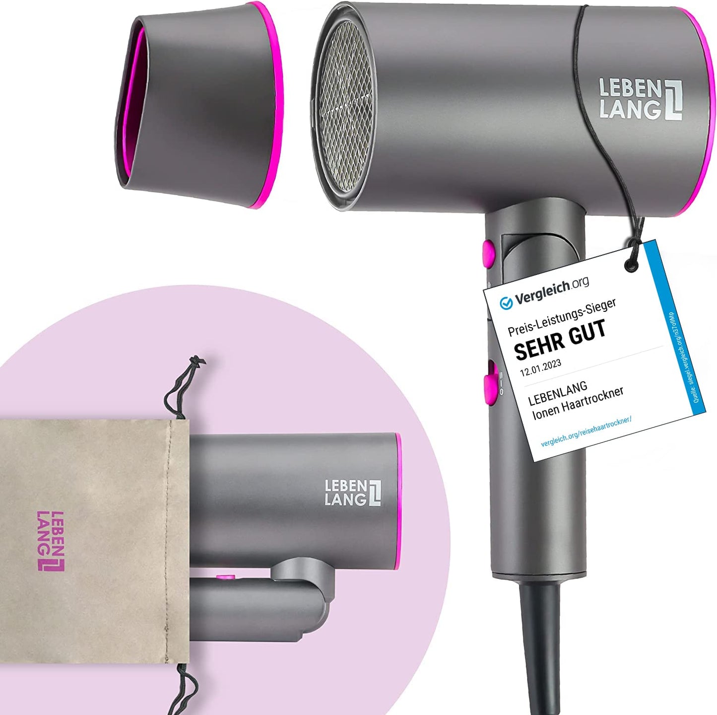 LBH3088, Grau / Pink