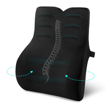Ergonomisches Lendenwirbelkissen mit Memory Foam, Schwarz Memory Foam