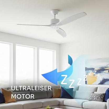 Deckenventilator mit Fernbedienung, Ohne Licht Weiss