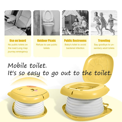 Tragbare Kinder-Toilette für Reisen, Gelb