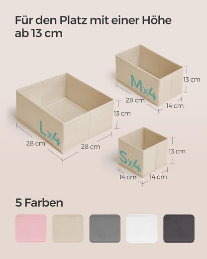 12-teiliges Schubladen Organizer Set, 12er Set Sandbeige
