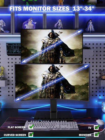 Vertikaler Dual Monitor Ständer für 13-34 Zoll Bildschirme, Schwarz