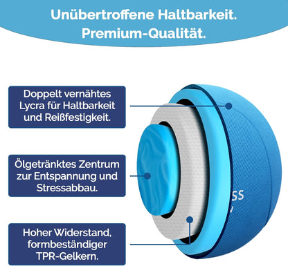 3er-Set Gel-Stressball, Meeresbrise, Ozeanblau, Wolkenweiss