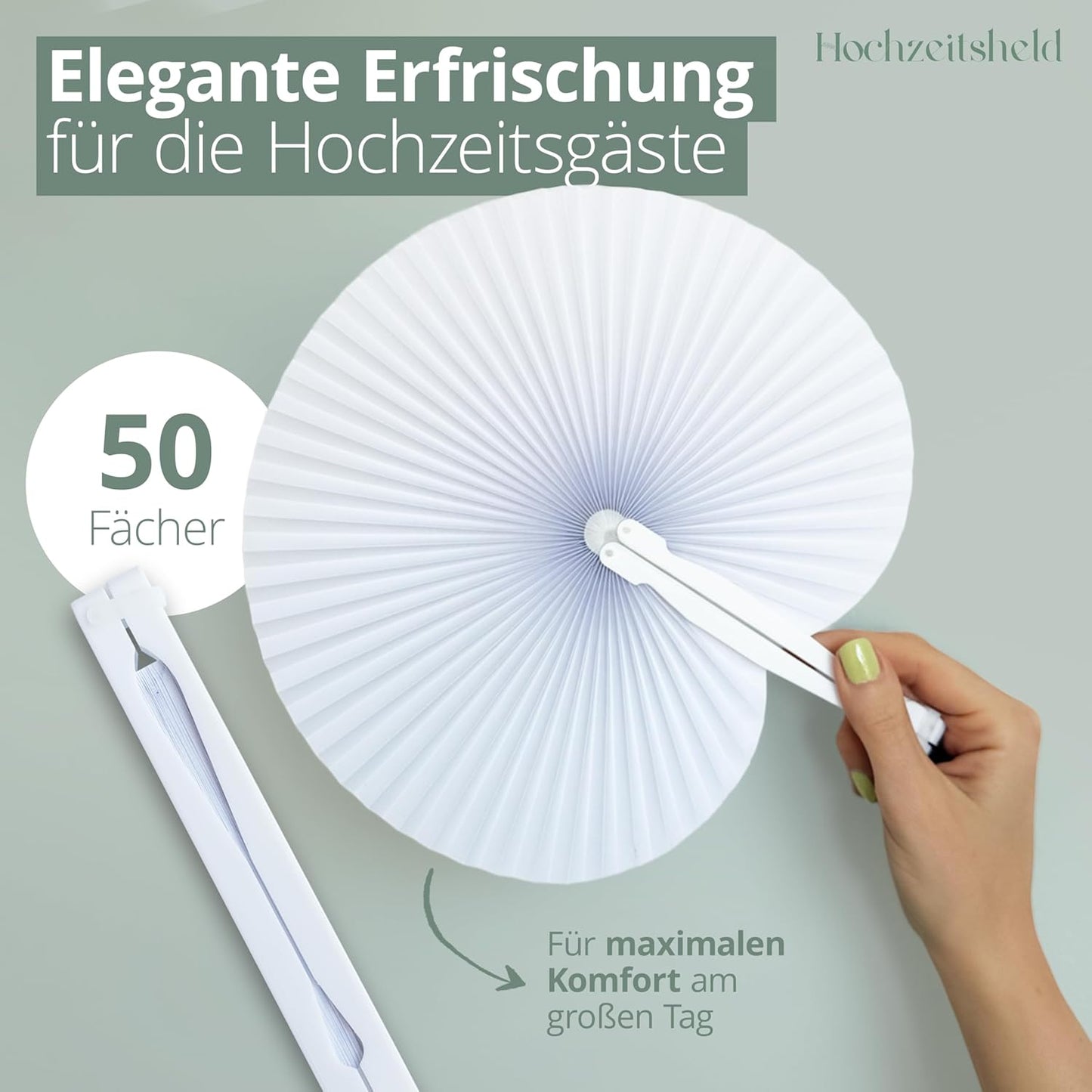 Runde Fächer für Hochzeit, 50 Stück, 50 Stück Runde Handfächer