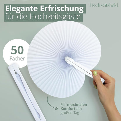 Runde Fächer für Hochzeit, 50 Stück, 50 Stück Runde Handfächer