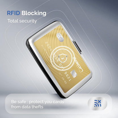 Kartenetui Stockholm mit RFID-Schutz, Aluminium Silber