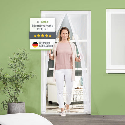 Selbstschliessendes Fliegengitter mit Magnetverschluss, 85 x 210 cm Weiß