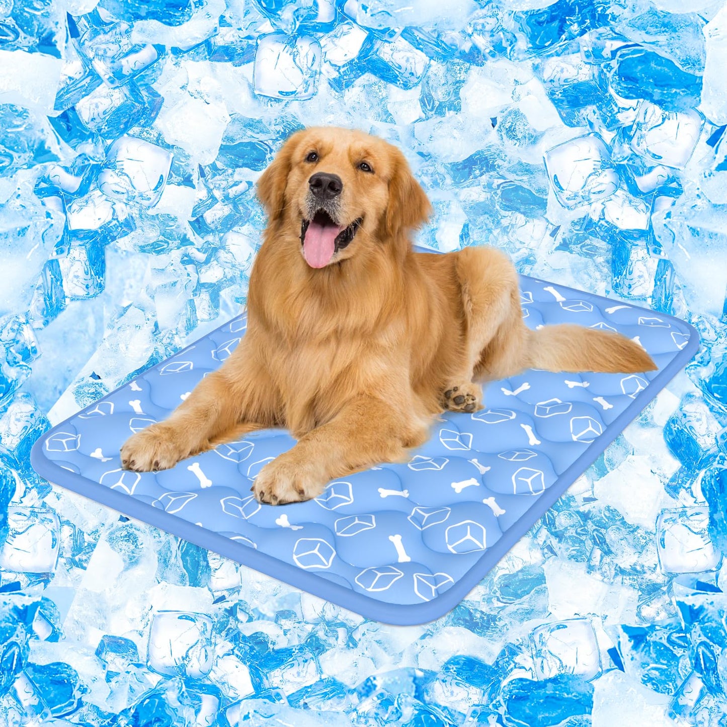 Selbstkühlende Hundematte, XL Blau