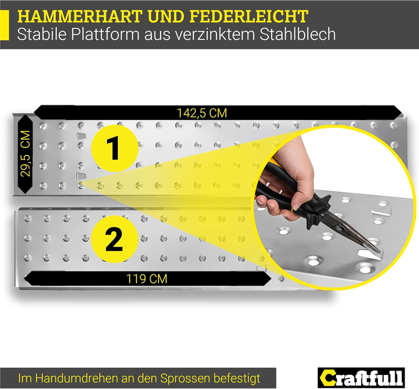 Arbeitsplattform für Mehrzweckleiter CF-104A, Plattform 4x5 Sprossen