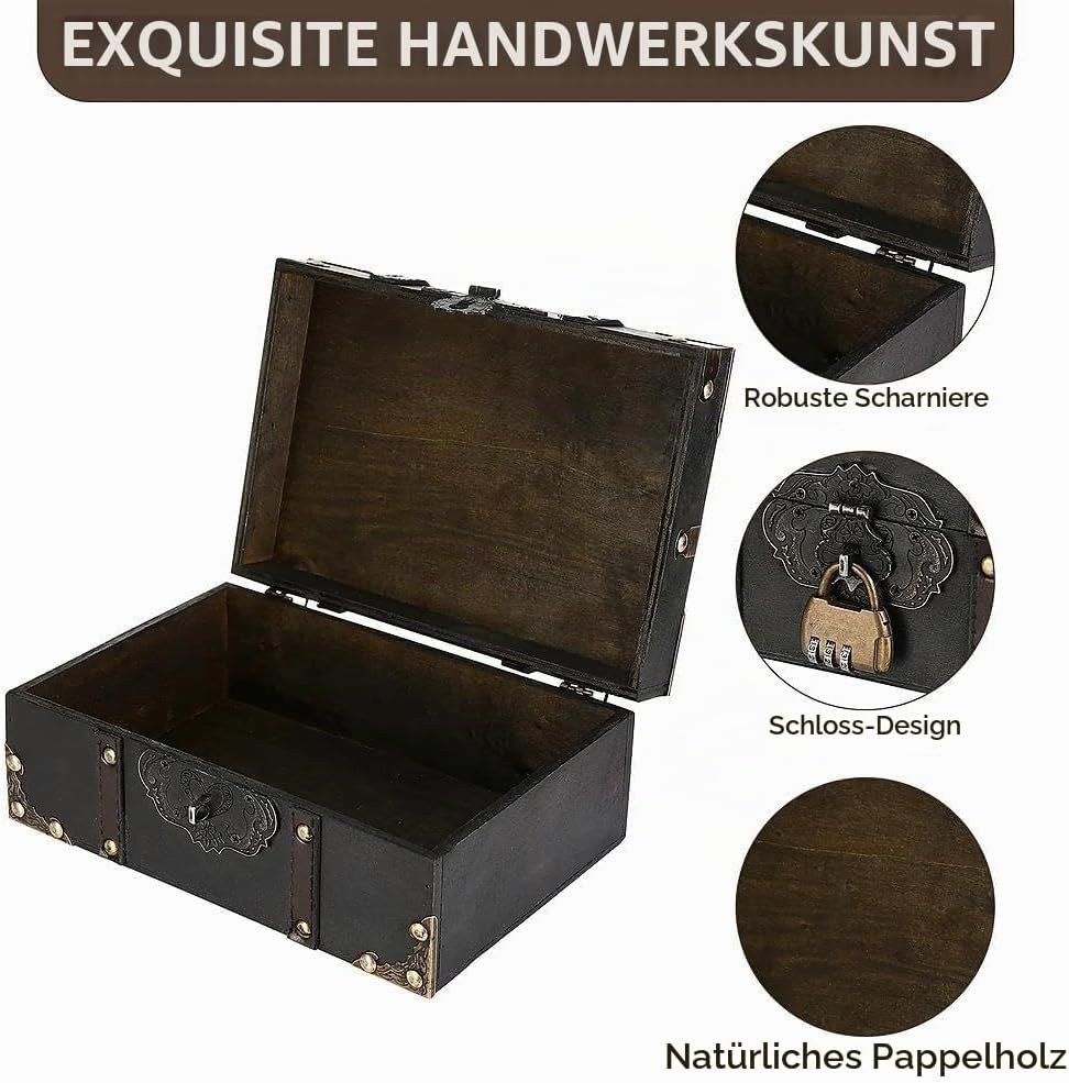 Vintage Schatztruhe mit Zahlenschloss