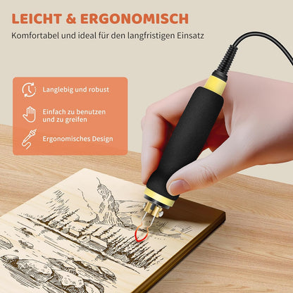 Pyrographie-Set mit LCD-Display und 21 Spitzen, Doppel-pyrographie-stifte