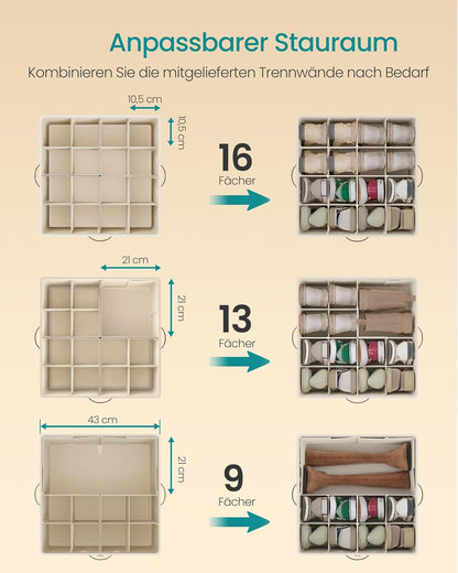 Schuh-Organizer Set (stapelbar, verstellbare Trennwände), 2er Set Cappuccinobeige