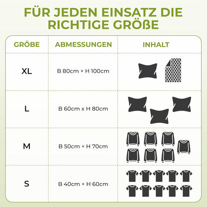 6-teiliges Vakuumbeutel-Set in 3 Grössen, 6x - 2 Medium, 2 Large, 2 X-Large