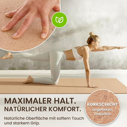 18er-Set Schutzmatten für Fitness, Cork | 18 Matten | 1,67 M² 32L x 32B x 1D cm