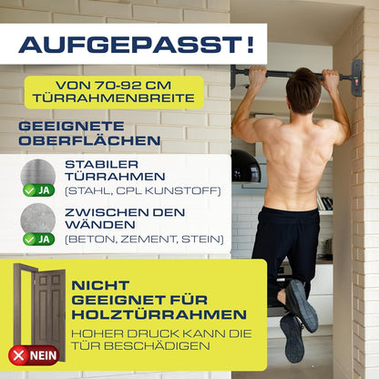 Klimmzugstange für Türrahmen, Schwarz
