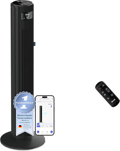 Smart Turmventilator, Schwarz