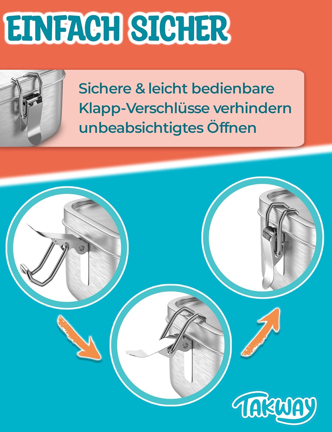 Edelstahl Brotdose mit 3-Fach Unterteilung (800ml), Capybara 3-Fächer