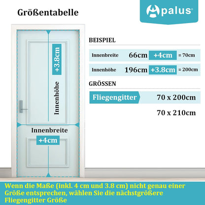 Magnetisches Fliegengitter für Balkontür 70x200 cm, 70x200 cm Schwarz