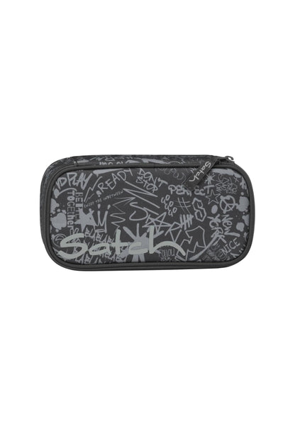 Schlamperbox mit Trenn- und Reissverschlussfach, Street Ink - Grau