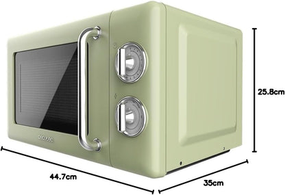 Retro Mikrowelle 20L mit Auftaufunktion, Mechanisch | Allein Serie 30 Grün